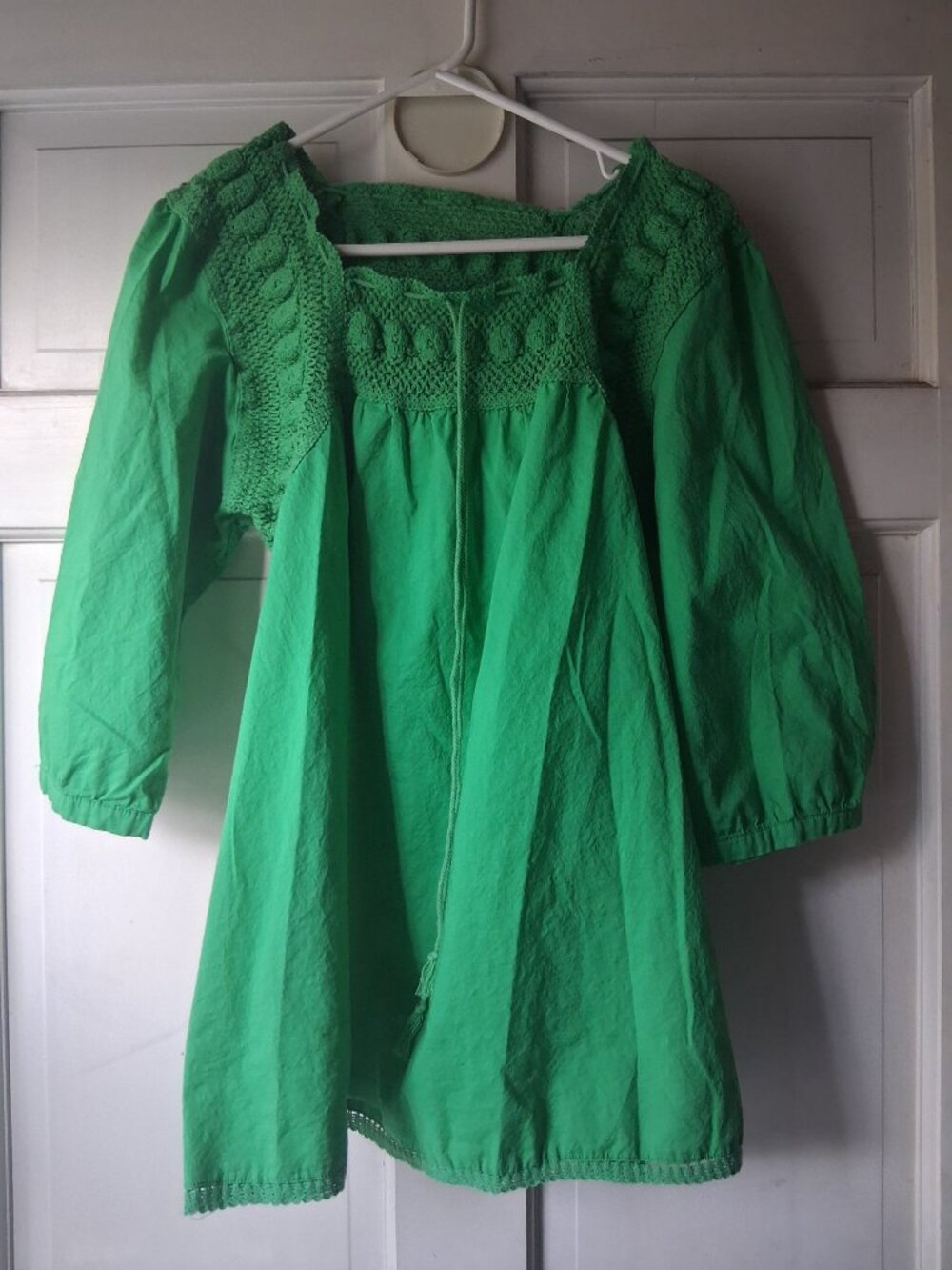 Venezia Green Peasant Blouse Size 22/24 Boho Cottagecore
